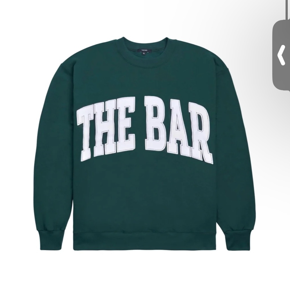 The bar varsity sweatshirt hunter green